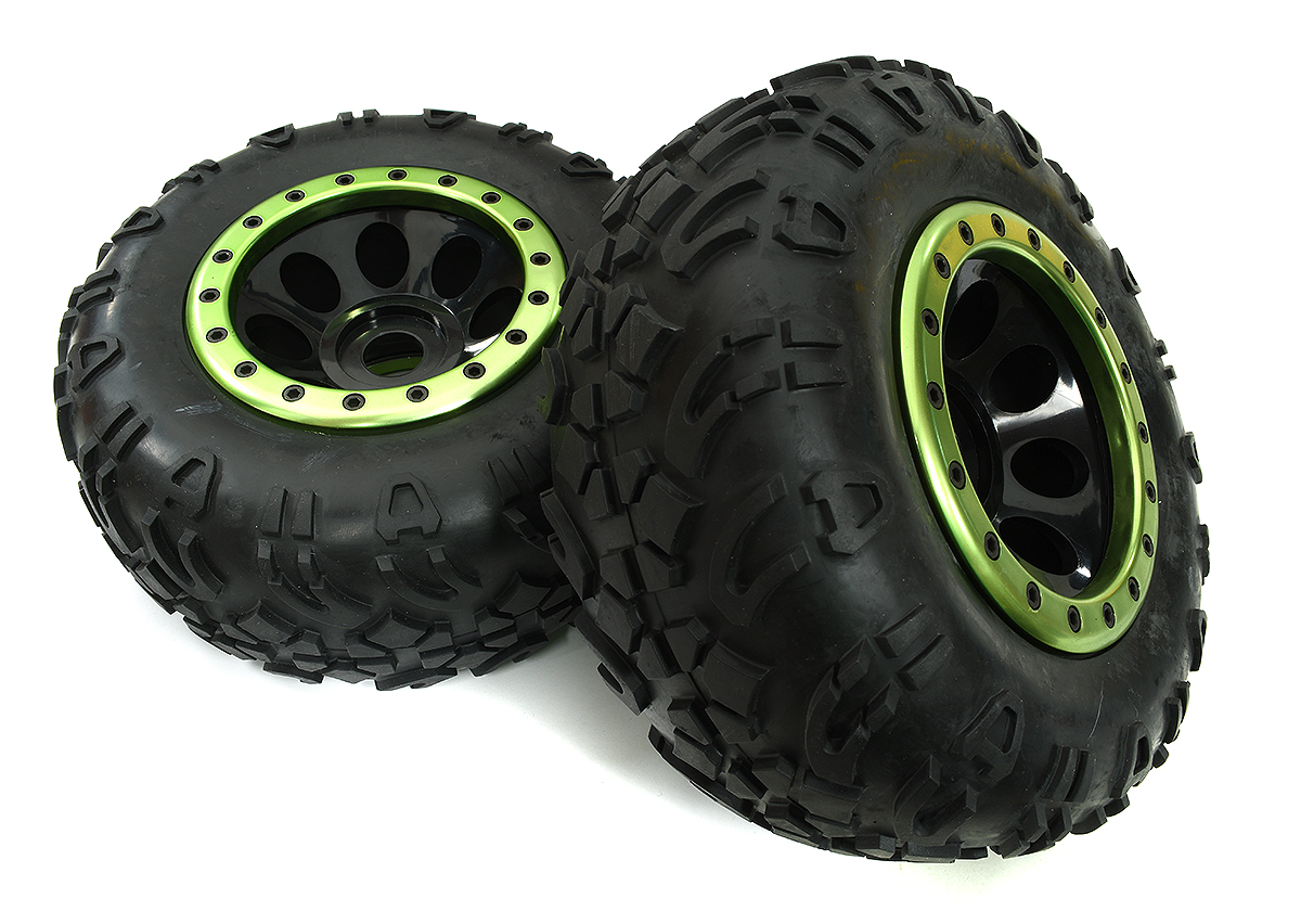 C23000 Rock Crawler 40 Size Tire & Wheel (2) 23mm Hex for 1/8 Scale (O.D.=175mm) - Image 1