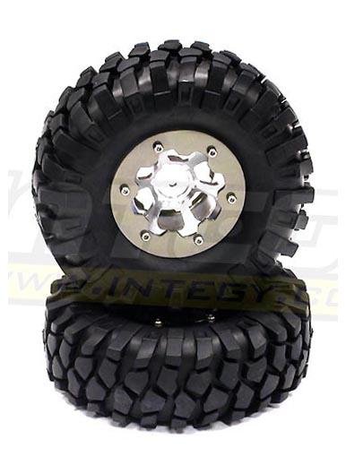 Type II Wheel & Tire Set (2) for Axial SCX-10 AX8138 AX12016