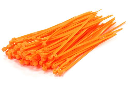 C23386ORANGE Plastic Tie Wrap / Cable Tie (100) Small Size - Image 1