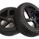 Mounted 1/8 Buggy 5 Spoke 17mm Wheel+Pattern H Tire Set (2) (O.D.=116mm)