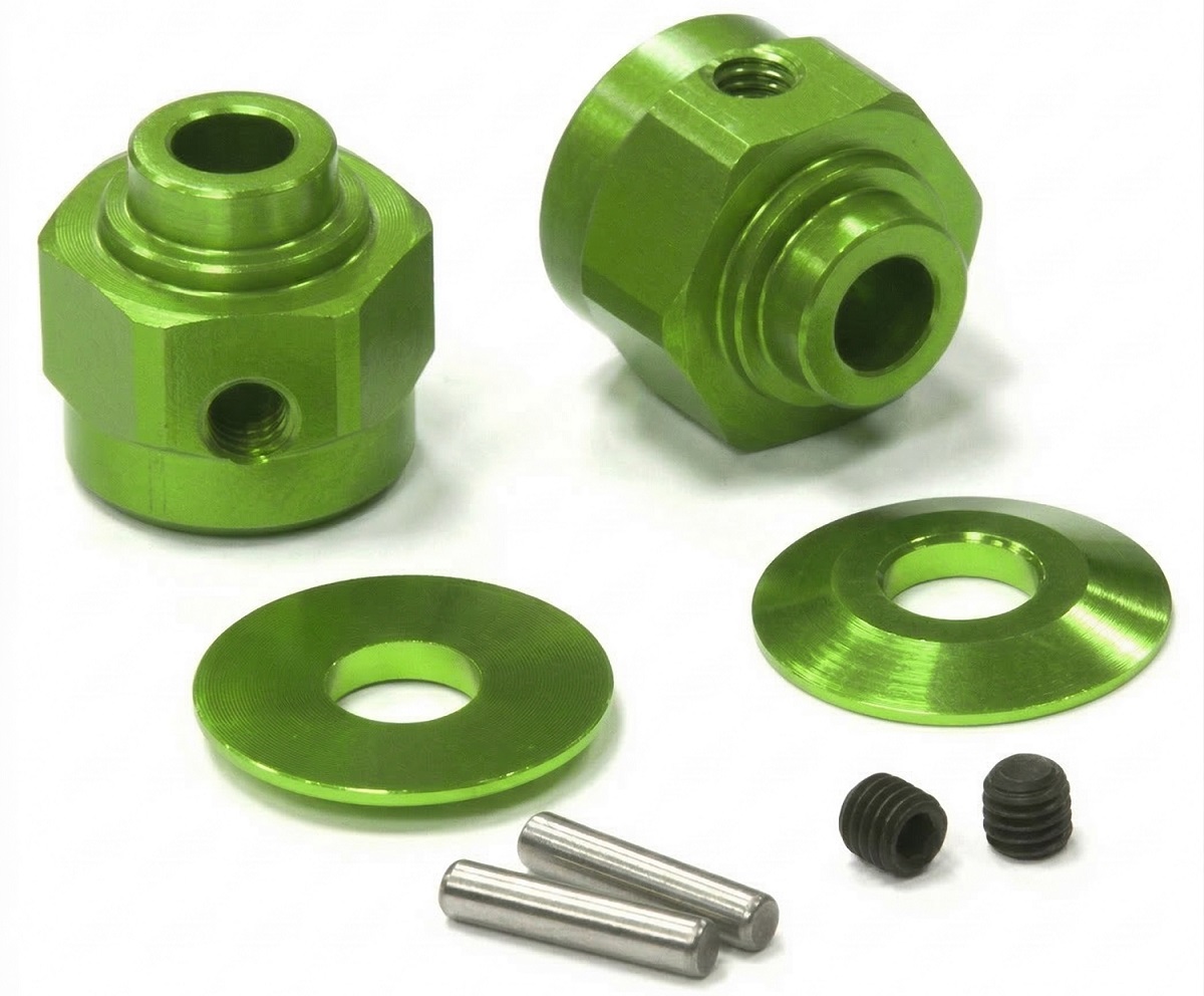 Billet Machined Hex Wheel Hub Set (2) +3 Offset for Axial Wraith 2.2 AX30429