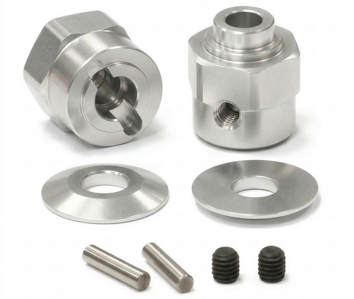 Billet Machined Hex Wheel Hub Set (2) +5 Offset for Axial Wraith 2.2 AX30429