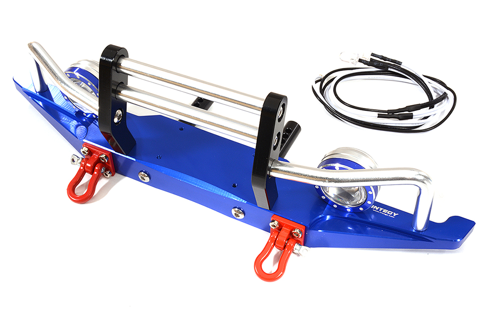 Machined Alloy Front Bumper w/ LED (2) for Axial SCX-10, Dingo & Honcho AX80044
