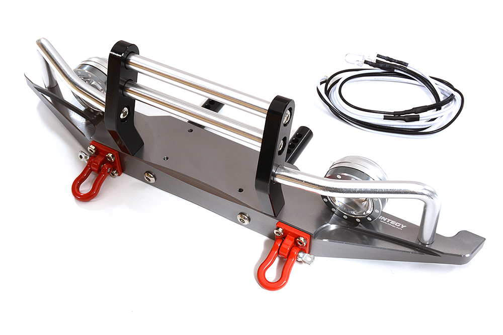Machined Alloy Front Bumper w/ LED (2) for Axial SCX-10, Dingo & Honcho AX80044