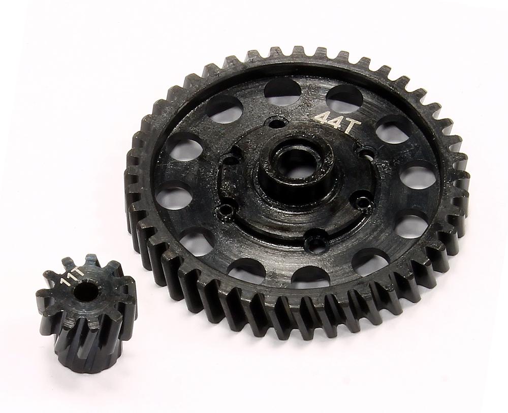 Billet Machined Steel Gear Set for Axial 1/10 Off-Road EXO Terra Buggy - 44T+11T