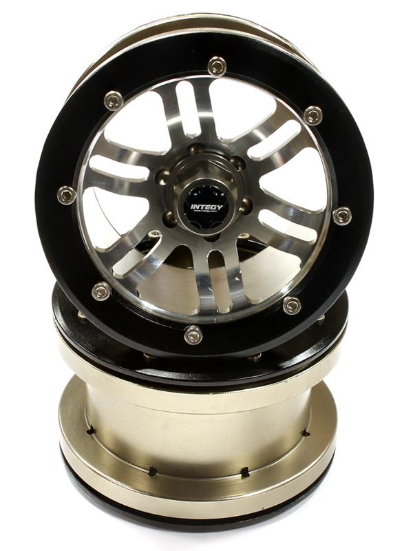 C25507GUN Billet Machined D6Type Spoke Off-Road 2.2 Size Wheel Set (2) for Rock Crawler - Image 1