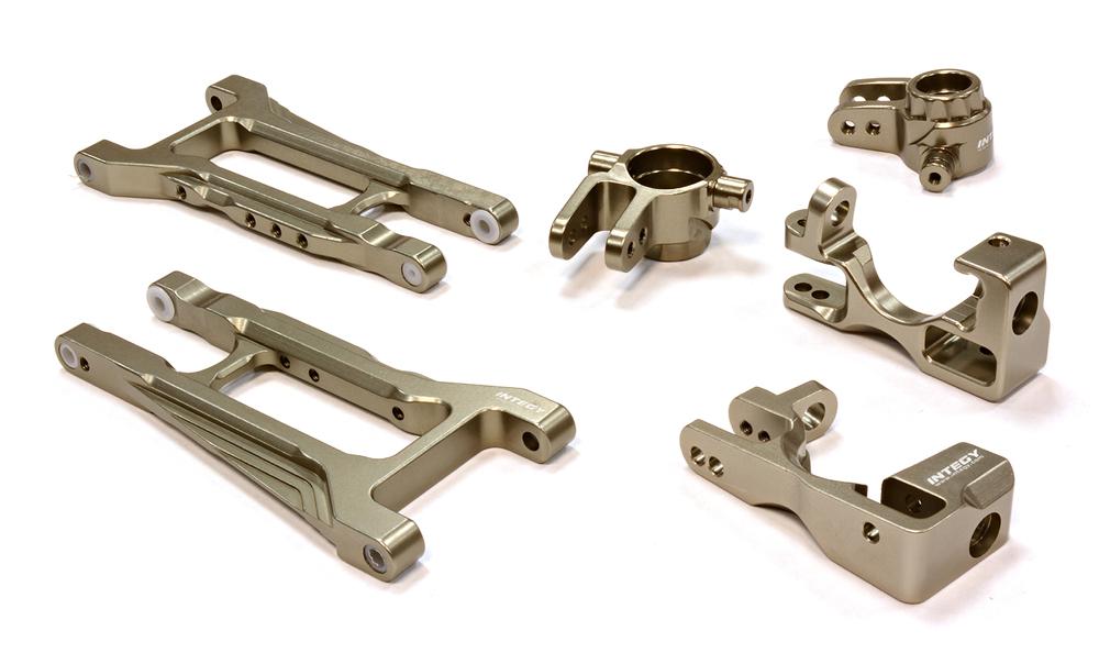C25806GUN Billet Machined Front Suspension Kit for Traxxas 1/10 Telluride 4X4 Trail Rig - Image 1