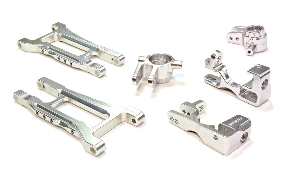 C25806SILVER Billet Machined Front Suspension Kit for Traxxas 1/10 Telluride 4X4 Trail Rig - Image 1