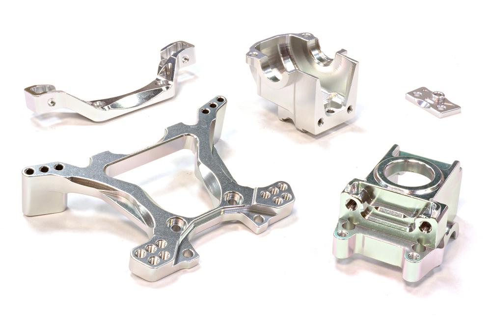 C25807SILVER Billet Machined Rear Gearbox & Shock Tower for Traxxas 1/10 Telluride 4X4 - Image 1