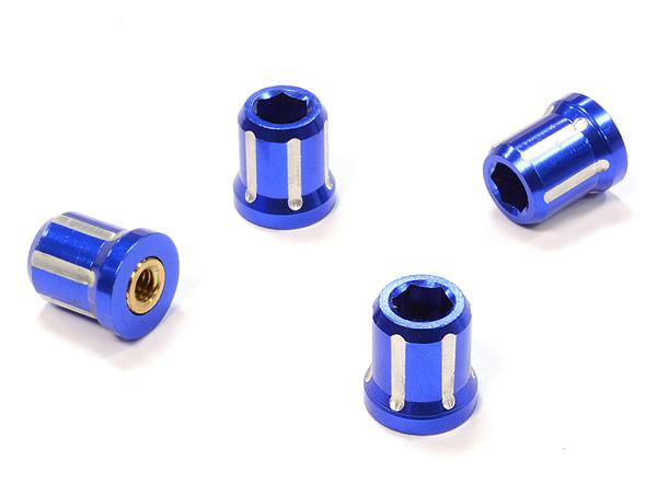 C25822BLUE Realistic Billet Machined M4 Size Wheel Nut for 1/10 Scale - Image 1
