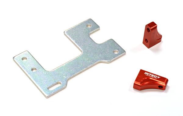 C25844RED Billet Machined Servo Mount Set for Custom 1/14 Semi-Tractor Truck - Image 1