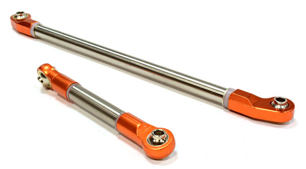 C25883ORANGE Billet Machined Titanium Alloy Steering Linkage Set for Axial 1/10 SCX-10 - Image 1