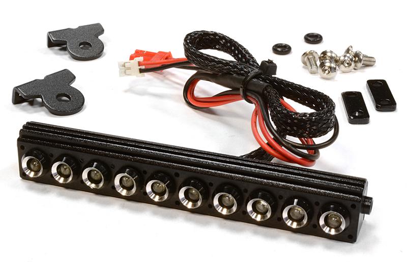 C25967BLACK Billet Machined T10 Realistic Roof Top White LED (10) Spot Light Set W=87mm - Image 1