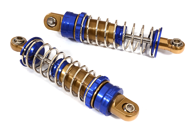 C26022BLUE Realistic Off-Road Shock (2) for 1/10 Scale w/16mm O.D. Square Spring (L=70mm) - Image 1