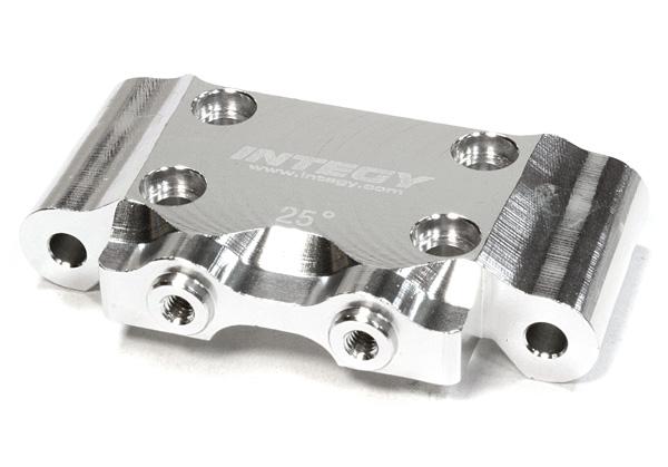 C26058SILVER Billet Machined 25 Degree Front Bulkhead for Associated RC10B5 & B5M (ASC90003) - Image 1