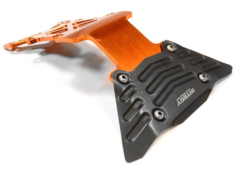 C26069ORANGE Billet Machined Rear Skid Plate for Traxxas 1/10 Scale E-Maxx Brushless - Image 1