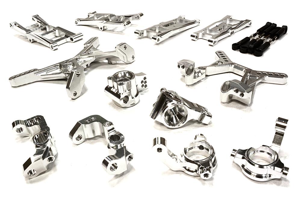 C26071SILVER Silver Billet Machined Suspension Upgrade Conversion Kit for Associated RC10B5 - Image 1