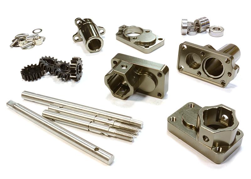 C26181GUN Billet Machined Hi-Lift Gearbox Rear Conversion for SCX-10, Dingo, Honcho & Jeep - Image 1