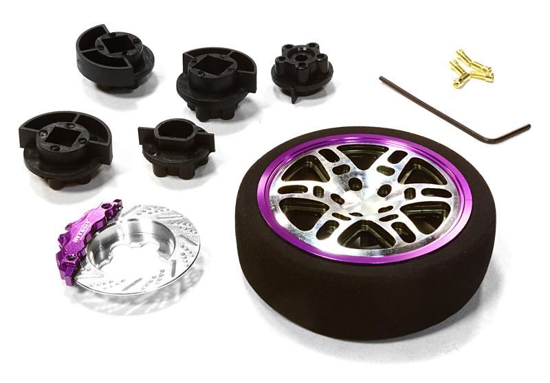C26405GUNPURPLE Dual 6 Spoke Steering Wheel Set for Most HPI, Futaba, Airtronics, Hitec & KO - Image 1