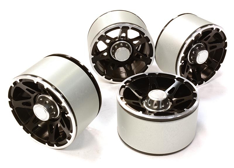 C26441BLACK High Mass 2.2 Size Alloy A7 Spoke Beadlock Wheel (4) for Scale Off-Road Crawler - Image 1