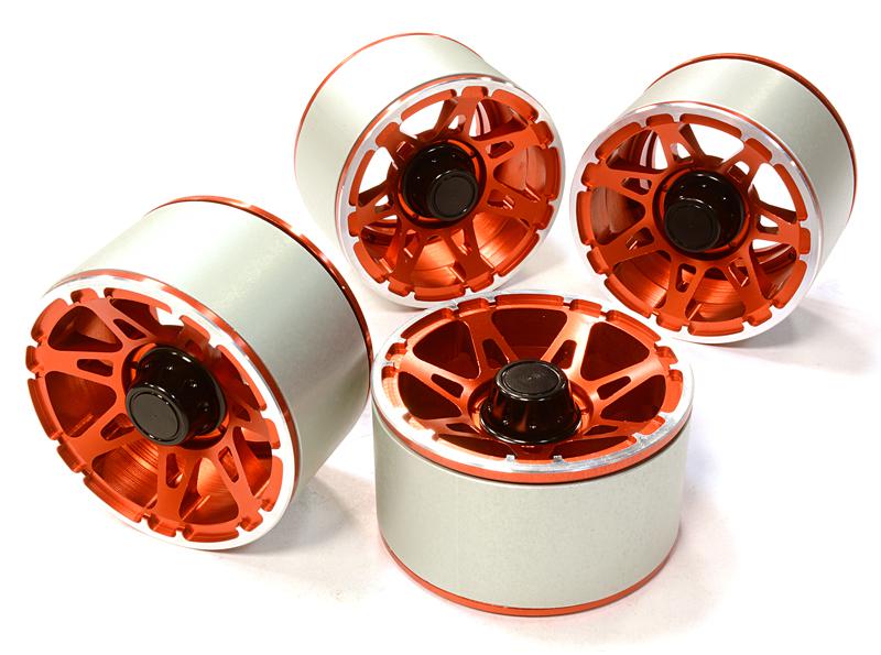 C26441RED High Mass 2.2 Size Alloy A7 Spoke Beadlock Wheel (4) for Scale Off-Road Crawler - Image 1