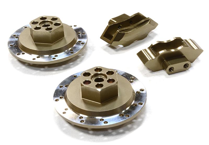 C26453GREY Realistic Alloy Machined Rear Brake Hex Hub Set for HPI 1/10 Scale E10 On-Road - Image 1