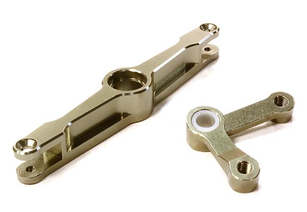 C26468GREY Billet Machined Servo Saver Steering Lever Arm for HPI 1/10 Scale Crawler King - Image 1