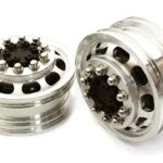 Billet Machined Alloy T5 Front Wheel Set for Tamiya 1/14 Scale Tractor Trucks
