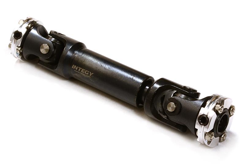 C26654SILVER Billet Machined Universal Drive Shaft 80-90mm for Custom 1/14 Semi-Tractor Truck - Image 1