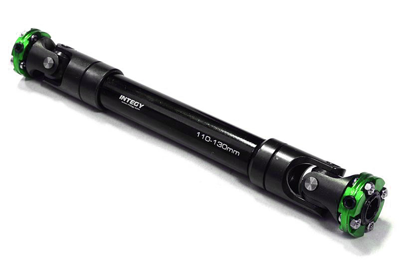 C26656GREEN CNC Machined Universal Drive Shaft 110-130mm for Custom 1/14 Semi-Tractor Truck - Image 1