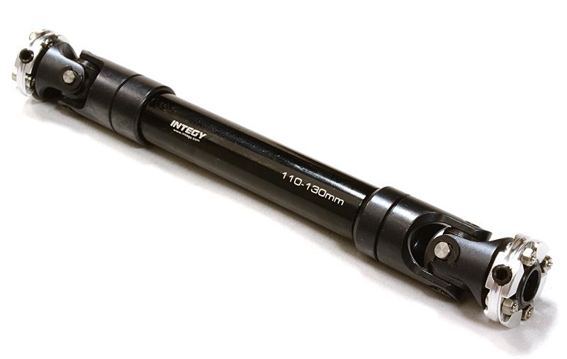 C26656SILVER CNC Machined Universal Drive Shaft 110-130mm for Custom 1/14 Semi-Tractor Truck - Image 1