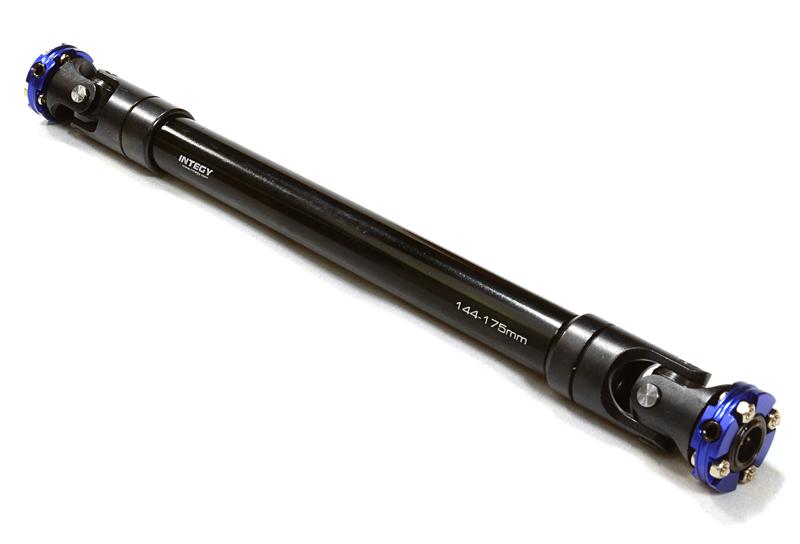 C26657BLUE CNC Machined Universal Drive Shaft 144-175mm for Custom 1/14 Semi-Tractor Truck - Image 1