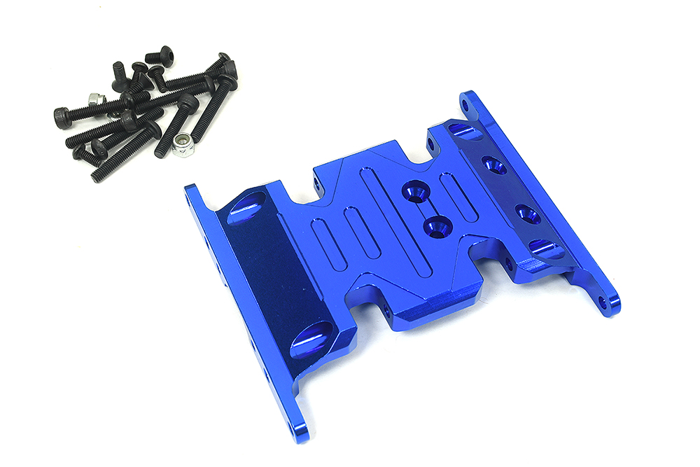 C26712BLUE Billet Machined Center Gearbox Mount Skid Plate for Axial 1/10 SCX-10 Crawler - Image 1
