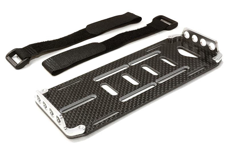C26725SILVER CNC Machined Battery Tray for Axial 1/10 SCX-10 Scale Off-Road Crawler - Image 1