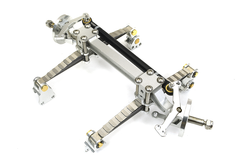 C26770SILVER Billet Machined T4 Front Beam w/ Suspension Kit for Custom 1/14 Semi-Tractor - Image 1
