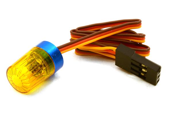 C26879YELLOW T4 Realistic Roof Top Flashing Light LED w/ 10mm Plastic Housing for 1/10 Scale - Image 1