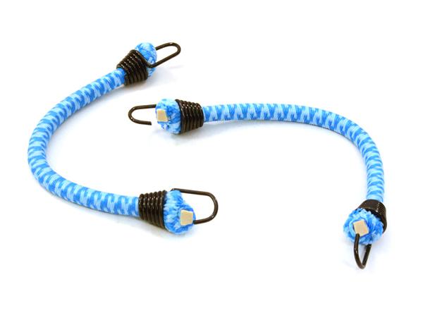 C26930BLACKCYAN 1/10 Model Scale 4x100mm Bungee Elastic Cord Strap w/ Hooks for Off-Road Crawler - Image 1