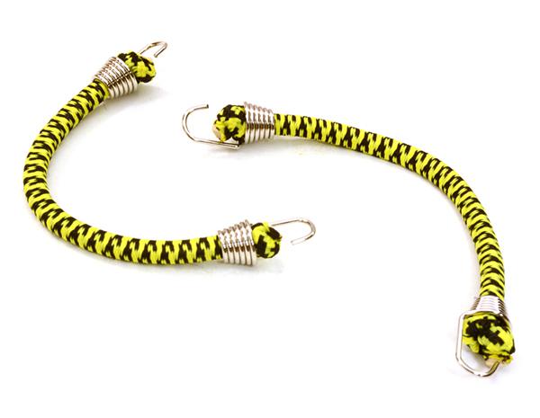 C26930CHROMEYELLOW 1/10 Model Scale 4x100mm Bungee Elastic Cord Strap w/ Hooks for Off-Road Crawler - Image 1