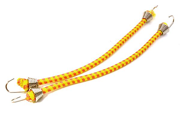 C26932CHROMEYELLOW 1/10 Model Scale 3x100mm Bungee Elastic Cord Strap w/ Hooks for Off-Road Crawler - Image 1