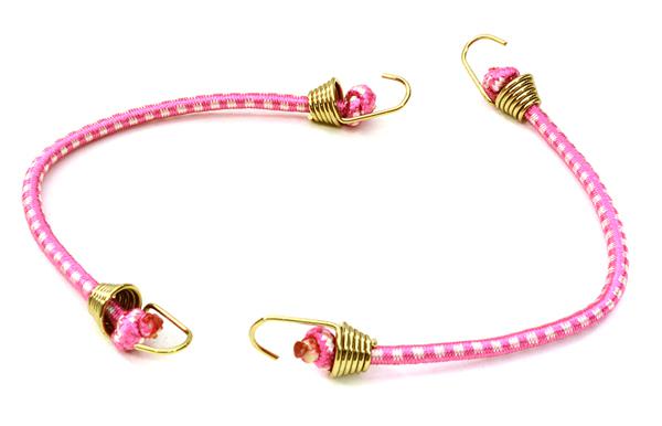 C26932GOLDPINK 1/10 Model Scale 3x100mm Bungee Elastic Cord Strap w/ Hooks for Off-Road Crawler - Image 1