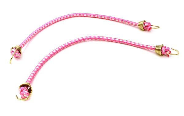 C26933GOLDPINK 1/10 Model Scale 3x150mm Bungee Elastic Cord Strap w/ Hooks for Off-Road Crawler - Image 1