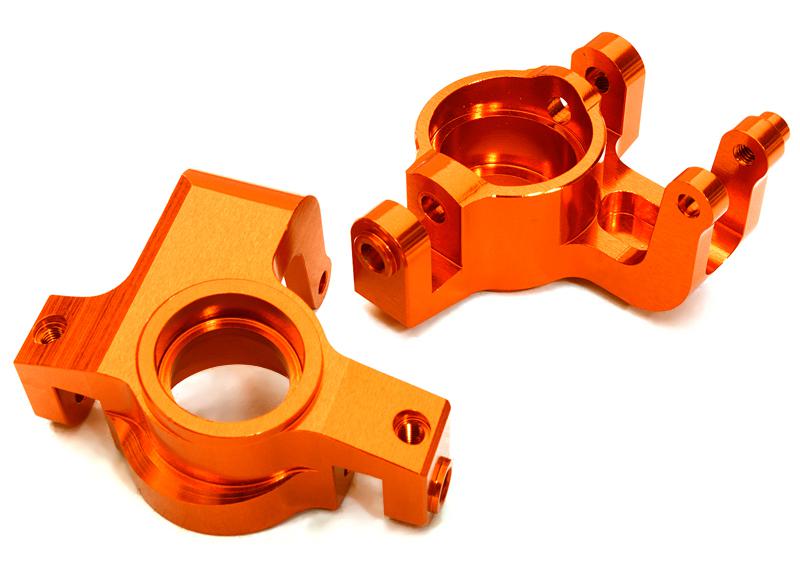 C27042ORANGE Billet Machined Alloy Front Hub Steering Blocks for Axial Yeti XL - Image 1