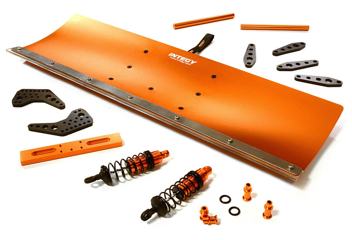 C27058ORANGE Alloy Machined Snowplow Kit for Traxxas 1/10 Scale Summit 4WD - Image 1
