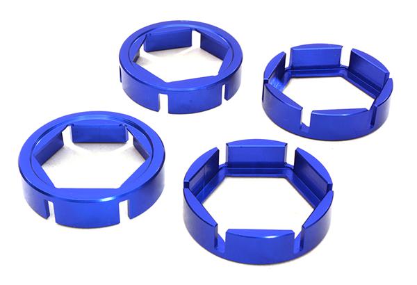 C27098BLUE Machined Wheel Hex Outer Reinforcement Ring Set(4) for Traxxas X-Maxx 4X4 7771 - Image 1