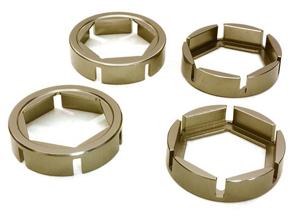 C27098GREY Machined Wheel Hex Outer Reinforcement Ring Set(4) for Traxxas X-Maxx 4X4 7771 - Image 1