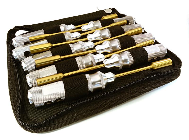 C27110GUN Professional 9pcs Nut Driver Set w/ 22mm Size Handle & Tool Carrying Bag - Image 1