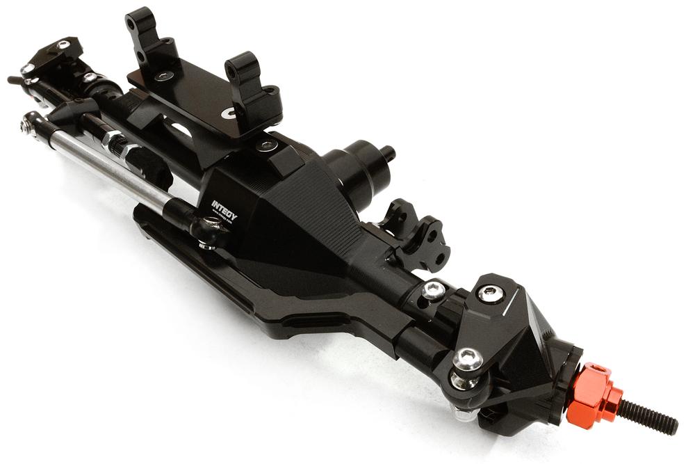 C27112BLACK Billet Machined Complete Front Axle Assembly for Axial 1/10 RR10 Bomber 4WD - Image 1