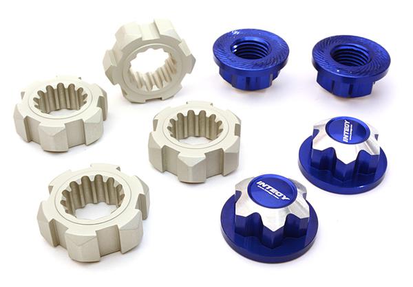 C27149BLUE Machined 24mm Wheel Adapters & 17mm Wheel Nuts for Traxxas X-Maxx 4X4 7756 7758 - Image 1