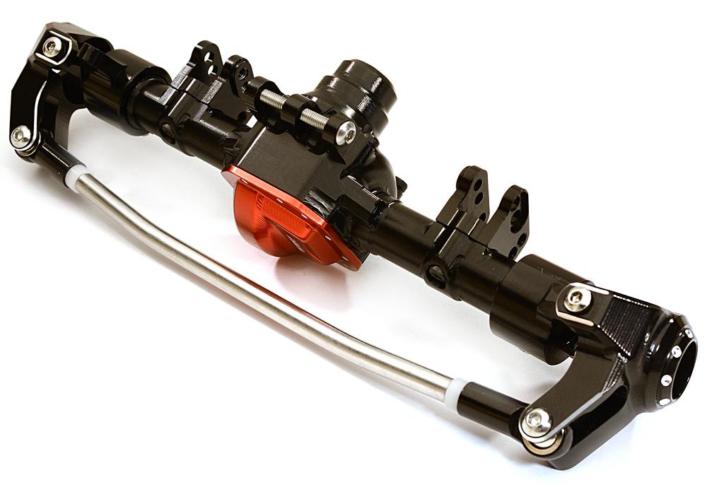 C27151BLACKRED Billet Machined Complete Front Axle Housing Assembly for Axial SCX10 II 90046 - Image 1