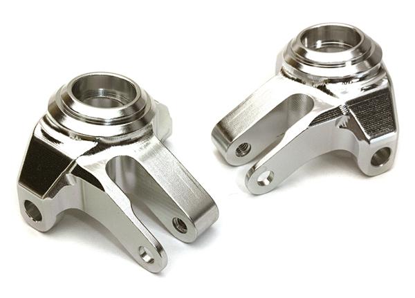 C27158SILVER Billet Machined Alloy Front Steering Blocks for Axial 1/10 SCX10 II - Image 1